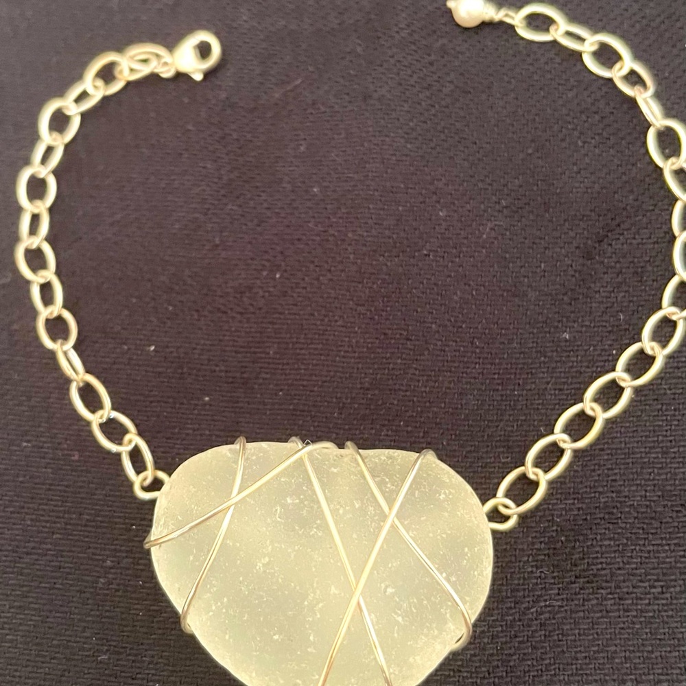 Shear White Sea Glass Bracelet